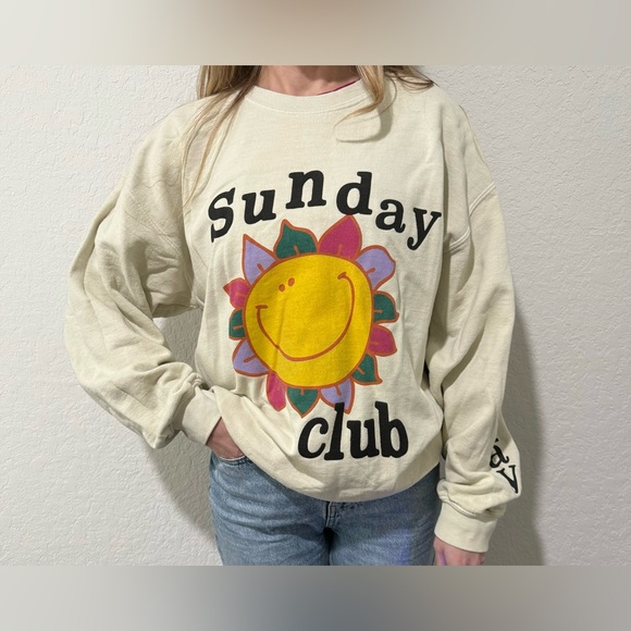 BDG Cream “Sunday Club” Sweatshirt - Size Small - Picture 4 of 7